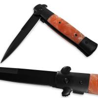 SP-43OR - Stiletto Kissing Crane Knife Legal Assisted Opening Knives Orange Pearl