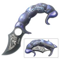 SP-988BL - Scorpion Tail Spring Assist Folding Knife Blue