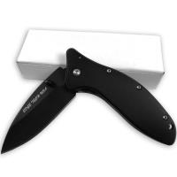 SP212-40AL - Edge Tech USA Quick Open Knife Folding Pocket All Black Pro EDC Drop Point