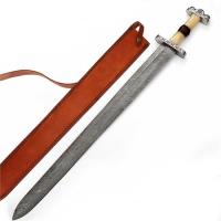 SW004DM-SR - Anglo Saxon No Mans Land Damascus Battle Sword