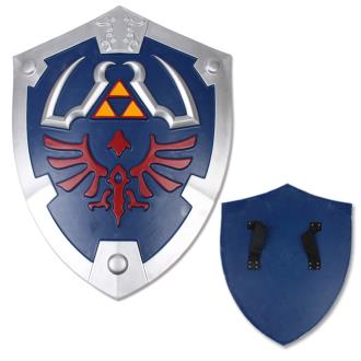 Deluxe Zelda Master Legend Blue Foam Shield with Strap Link Hylian LARP Battle Ready