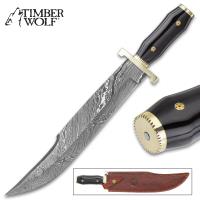TW700 - Timber Wolf Black Hills Fixed Blade Knife And Leather Sheath