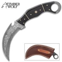 TW931 - Timber Wolf Attila Karambit Knife - Damascus Steel Blade