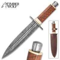 TW946 - Timber Wolf Kings Realm Dagger Damascus Steel Blade