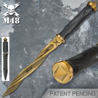 UC3163GD - M48 Cyclone Gold Fixed Blade Knife with Custom Vortec Sheath