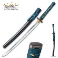 UC3238 - Shikoto Hammer-Forged Longquan Master Teal Wakizashi Sword