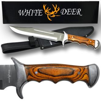 White Deer Full Tang Bowie Knife 15in with Sheath and Hardwood Handle