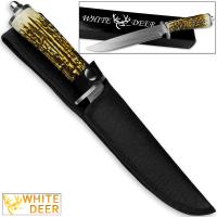 WD-8703 - WHITE DEER Apprentice 12.5in Knife 440 Stainless Steel Sim-Stag Handle