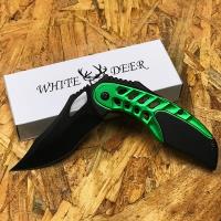 WDF-273GR - White Deer Tactical Knife Green and Black