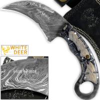 WDM-2380 - WHITE DEER Champion Karambit Knife Magnum Damascus Forged Steel