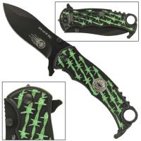 WG1074 - Run Out Of Hell Spring Assist Knife - Green