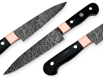 Horned Handle Paring Knife Pro Chef Cutlery Damascus Steel 1095 HC by White Deer