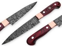 WSDM-2361 - White Deer Pakkawood Paring Knife Pro Chef Cutlery Damascus Steel 1095 HC
