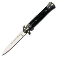 YC-575BK - Premium Milano Collection Stiletto Knife | Spring Assist Black Marble Grips