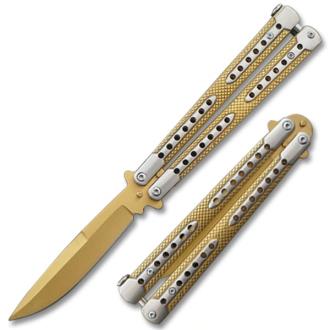 Swift Gold Balisong Two-Tone Titanium Coated Butterfly Knife