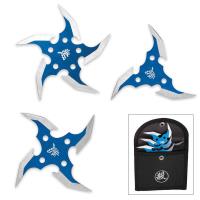 BK3640 - Circulus Mortem 3-Piece Throwing Star Set with Nylon Pouch - Blue