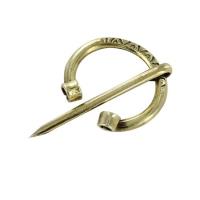 IN8803 - Small Pure Brass Horse Shoe Clasp Medieval Brooch