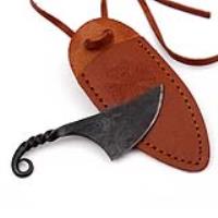 NP2213BR - Damsel Miniature Pocket Neck Knife Necklace | Brown Sheath |