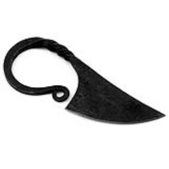 Medieval Hand Forged Scandinavian Pocket Neck Knife Black Sheath