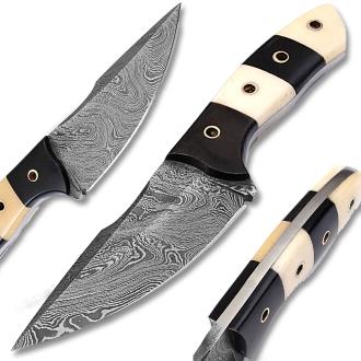 White Deer Custom Damascus Skinner Knife 1095 HC Steel Razor Sharp