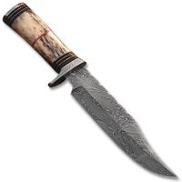 DM-2220 - Out Class Damascus Steel Hunting Knife with Giraffe Bone Handle
