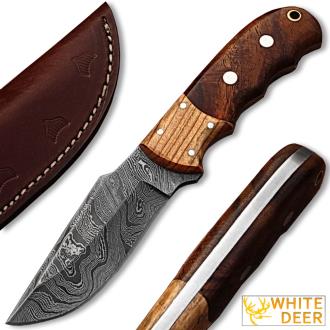 White Deer Rosewood & Olive Wood Classic Damascus Skinner Limited Edition