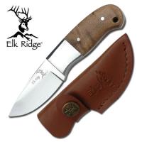 ER-111 - Elk Ridge Knife Fixed Blade with Burl Wood Handle