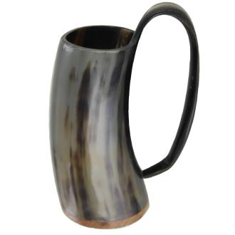 Norse Viking Tankard Fenrir Engraved Drinking Horn Mug