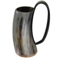 IN60666 - Norse Viking Tankard Fenrir Engraved Drinking Horn Mug