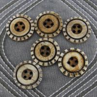 IN19104-6SET - Handcrafted Water Wheel Horn Button Set