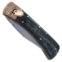 LV5BGD2 - Turkish Clip Point Bone Handle Automatic Switchblade Lever Knife