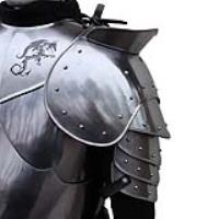 IN60648 - Medieval Warrior Riveted Pauldrons with Sword Breakers