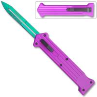 OTF-177PGN - The &quot;JOKER&quot; Green Single Edge OTF Knife Out The Front Limited Edition