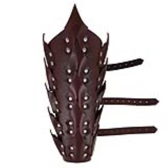 Drogo's Fury Dragon Scale Adjustable Leather Leg Greaves Brown