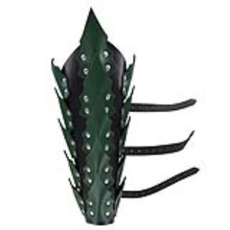 Drogo's Fury Dragon Scale Adjustable Leather Leg Greaves Black and Green