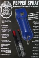 PL-401BL - 1/2oz Police Strength pepper spray- blue leather pouch /keychain