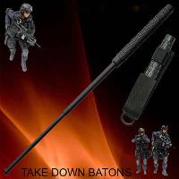 202032-16 - 16&quot; Baton Self Defense Solid Steel Police Stick W/Case