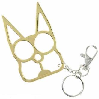 Cat Self Defense Key Chain Gold