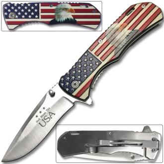 American Eagle Head Spring Assisted Knife