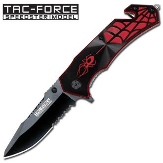 Tac-Force Spring Assisted Knife Spider Red