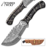 TW1004 - Timber Wolf Trojan Damascus Knife - Damascus Steel Blade